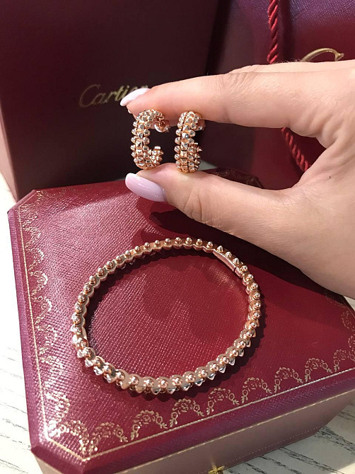 Cartier браслет зубчики в розовом золоте/ Картье серьги зубчики розовое золото Одесса - изображение 2