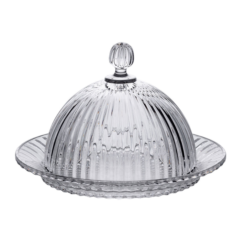 Yiwu Блюдо сервірувальне з кришкою Ø 20 см скляне прозоре для десертів, випічки, фруктів HP-YH- Киев - изображение 2