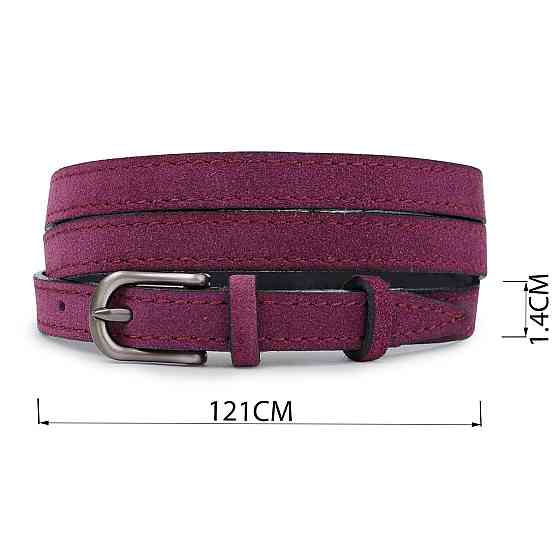 Женский тонкий замшевый ремень Vintage 20774 Фиолетовый Киев