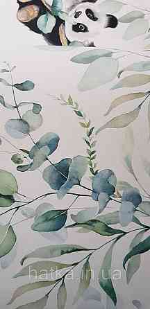 Шпалери флізелінові еко Rasch Kids World II 0.53х10 дитячі гілки листя акварель зелені блакитні на білому Київ