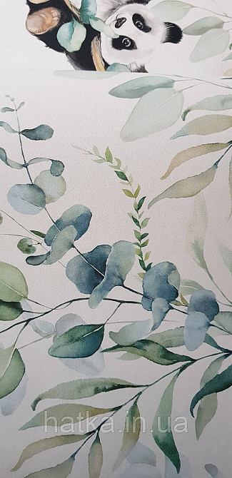 Шпалери флізелінові еко Rasch Kids World II 0.53х10 дитячі гілки листя акварель зелені блакитні на білому Київ - фото 4