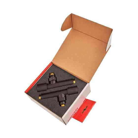 Комплект кранів для рушникосушки кутовий Koer KR.SET.535 BLACK - M1/2''xM1/2'' подовжений (KR5844)   ( 20721 ) Харків