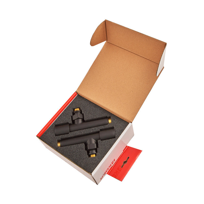 Комплект кранів для рушникосушки кутовий Koer KR.SET.535 BLACK - M1/2''xM1/2'' подовжений (KR5844)   ( 20721 ) Харьков - изображение 4
