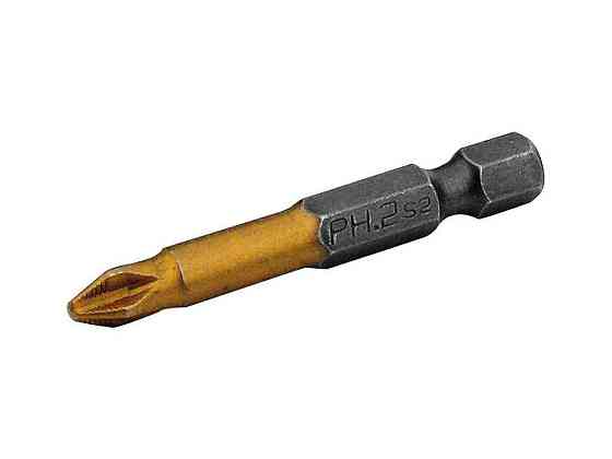 Насадки отвертки РН1*50мм, 1/4, S2, Титан (10шт в блистере) ТМ MAXIDRILL Киев