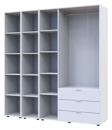 Комплект шаф для одягу Doros Гелар (3 шт.) 192,6х49,5х203,4 см Білий (DRS-011174) Львів