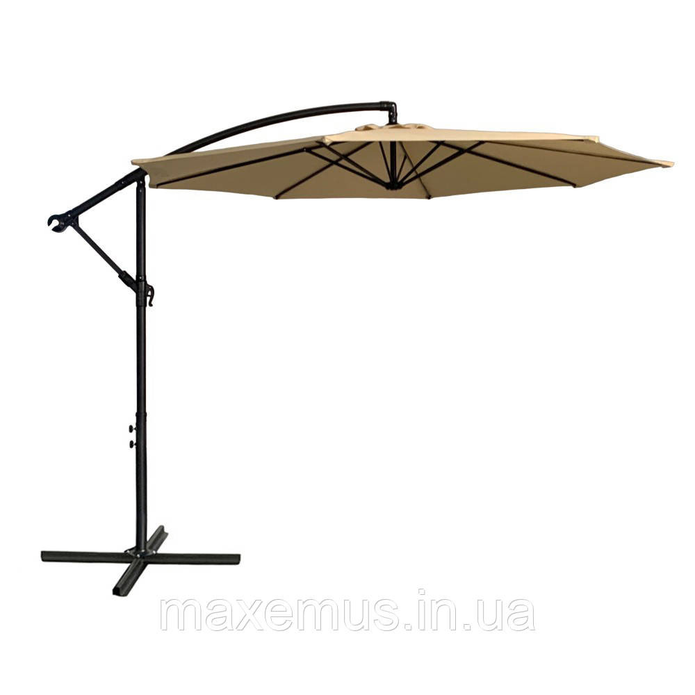 Садовая зонт Bonro B70 12 на 3 м 8 спиц зонта для террасы и сада бежевый + чехол Мостиська - фото 2