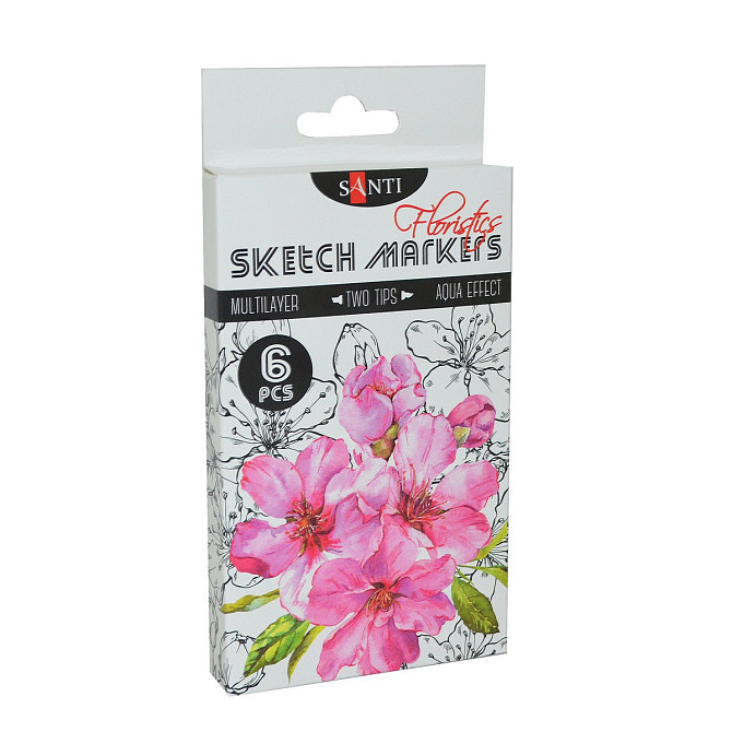 Набір маркерів "SANTI sketch" 6шт 390569 "Floristics", шт Київ - фото 1