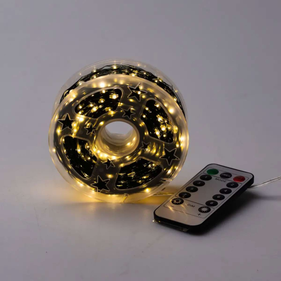 Гірлянда новорічна 100 м, 1000 LED, жовте світло, з пультом Київ