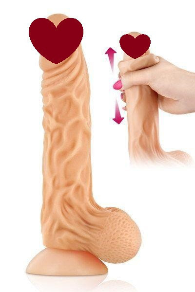 Фалоімітатор із рухомою крайньою плоттю Real Body — Real Max, діаметр 4,3 см, TPE Sex Aura Київ - фото 1