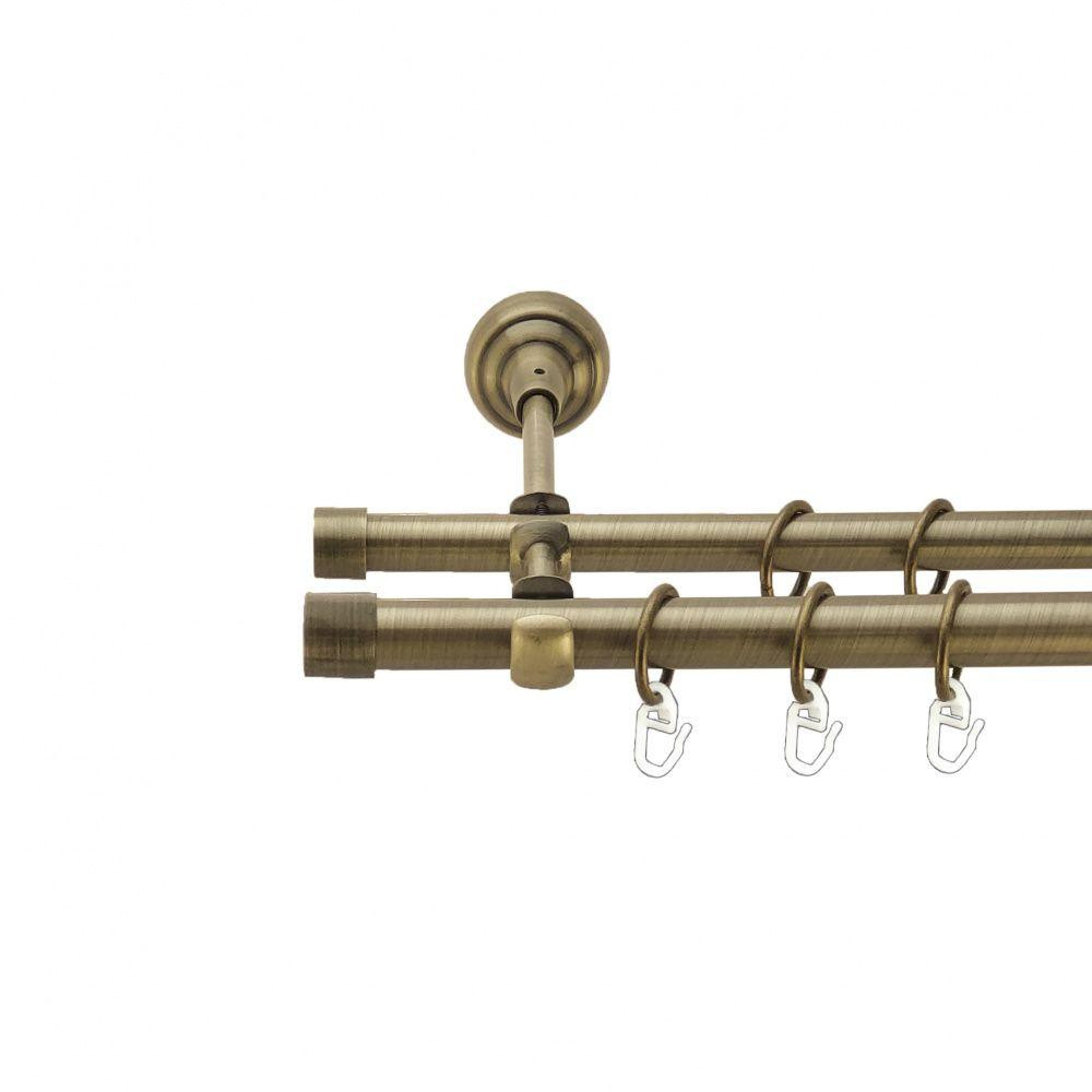 Карниз Orvit Заглушка металевий дворядний відкритий гладка труба кільце металеве Антик 19\16 мм 300 см Львов - изображение 1