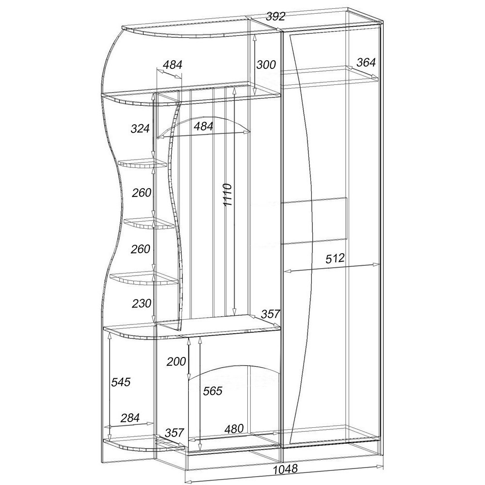 Передпокій Соло-9, Дуб Конкордія, 1300/400/2100 Львів - фото 2