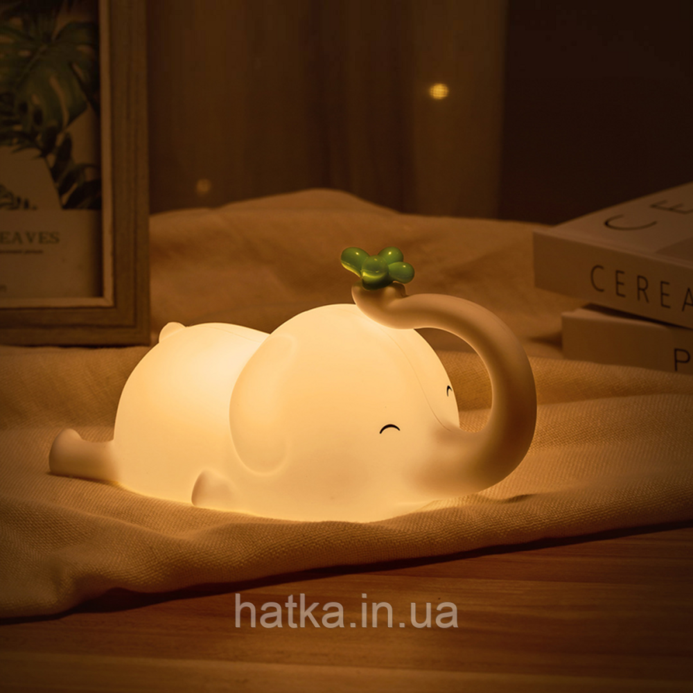 Силиконовый беспроводной ночник «Слоник» Киев - изображение 1