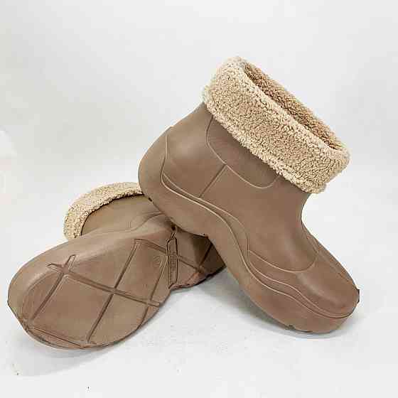 Дутики женские болоновые 38р 23см, Галоши утепленные черного цвета, Женские галоши пена XZ-68 Ивано-Франковск