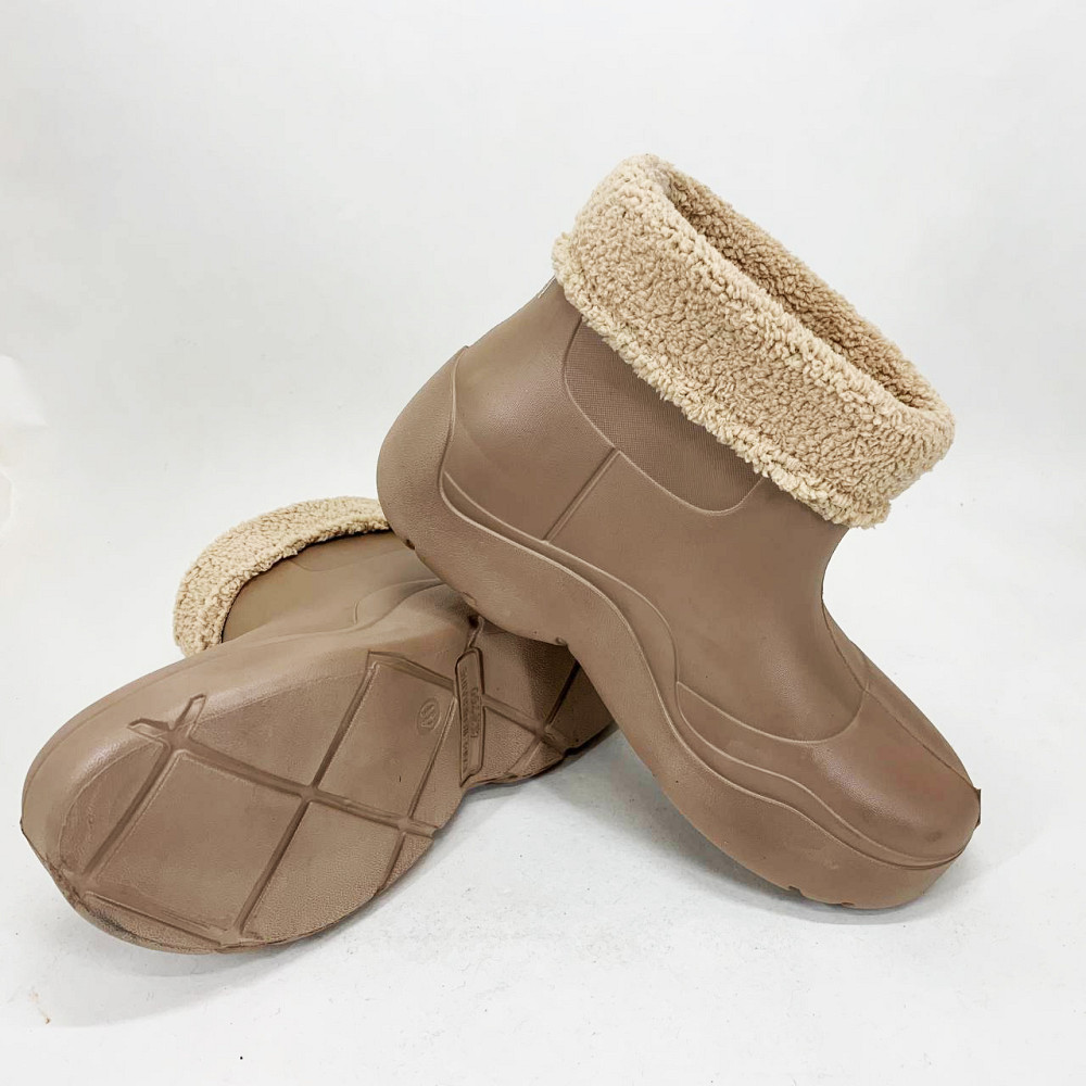 Дутики женские болоновые 38р 23см, Галоши утепленные черного цвета, Женские галоши пена XZ-68 Ивано-Франковск - изображение 4