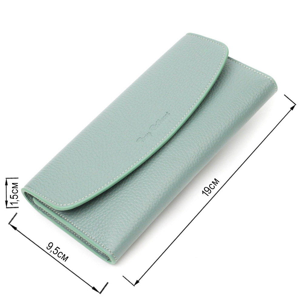 Превосходный женский кошелек с монетницей на молнии из натуральной кожи Серо-зеленый (Tony Bellucci) Киев - изображение 7