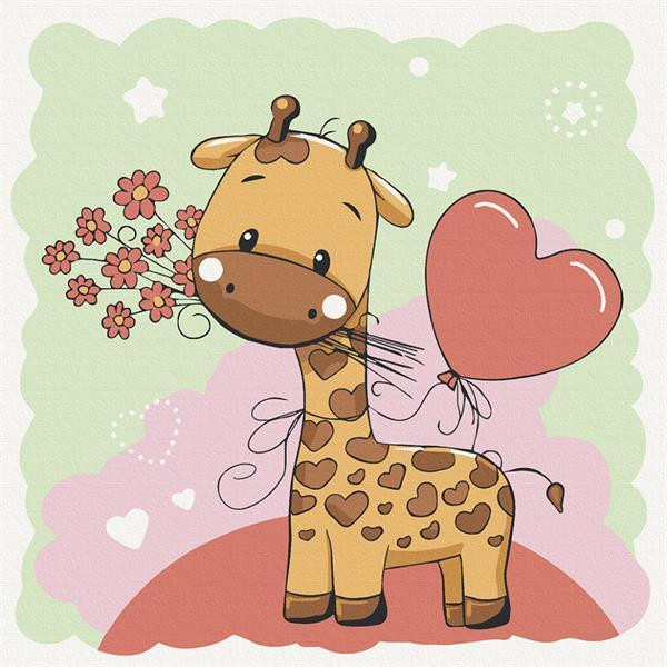 Картина за номерами ArtCraft Жирафик із квітами 30х30 см (15531-AC) Харьков - изображение 1