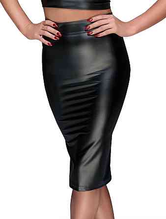 Спідниця-олівець зі шнурівкою Noir Handmade F152 Powerwetlook pencil skirt, XXL, з мокрим ефектом Sex Aura Київ