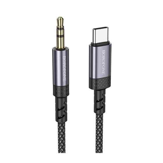 Аудио кабель BOROFONE BL24 Type-C to 3.5mm male, nylon braid, 1m, Metal Grey Одесса