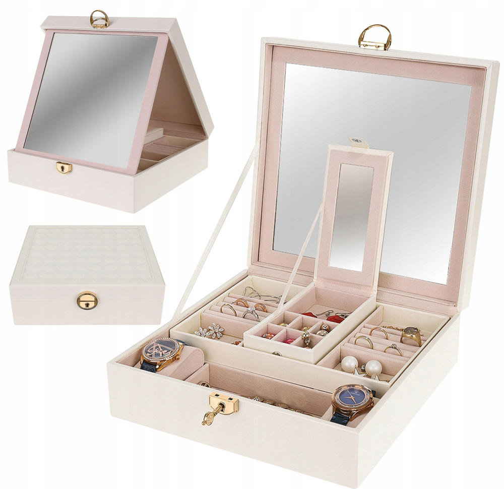 Шкатулка - футляр для хранения украшений с ключом Beautylushh (8895) Beige Нововолынск - изображение 1