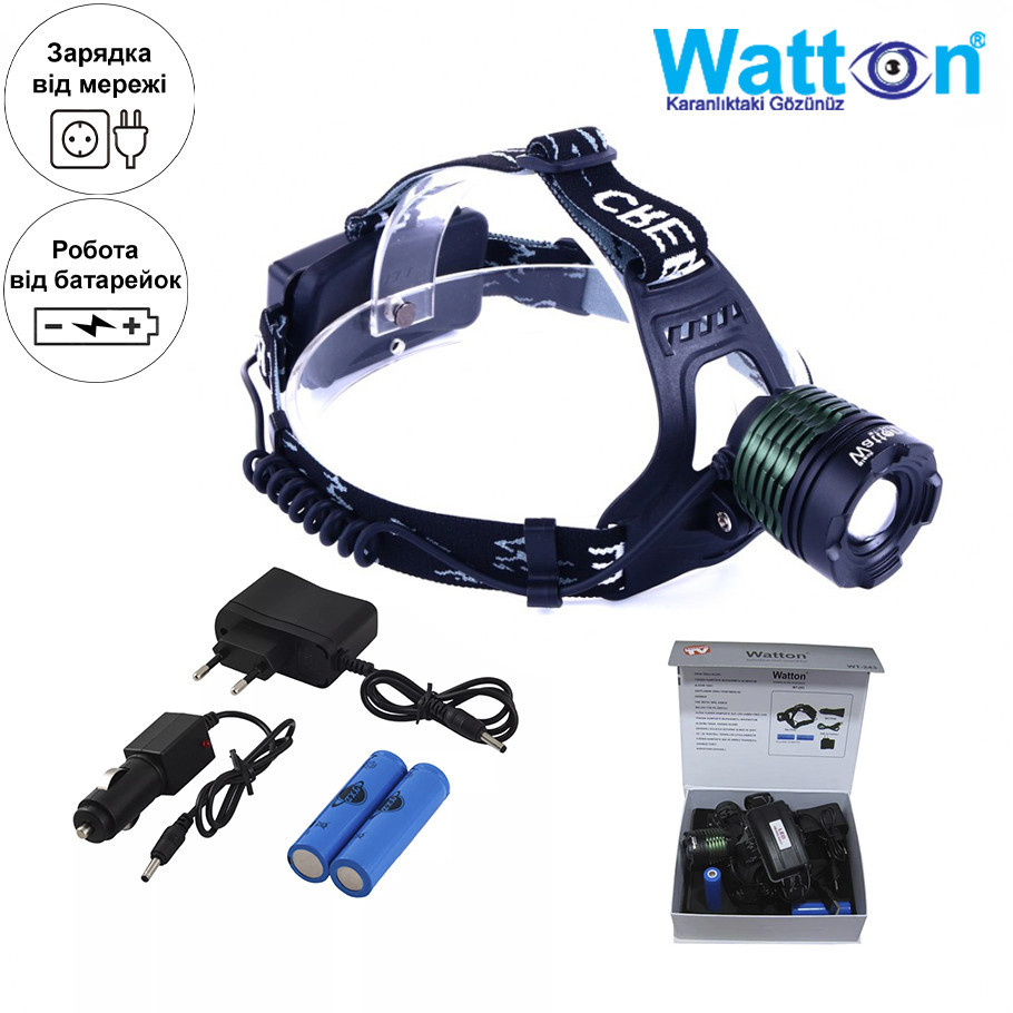 Мощный аккумуляторный налобный USB фонарь TX6 с зарядкой мощностью на 800 люмен WT-243 с зумом на 200-300м Каменец-Подольский - изображение 2