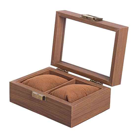 Дерев'яна скринька для наручного годинника 16.5×12×7.5 см на 2 відсіки HP-5-10 Коломыя