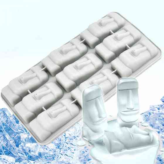 Молд силіконовий Моаї 11 на 20 см сірий Київ