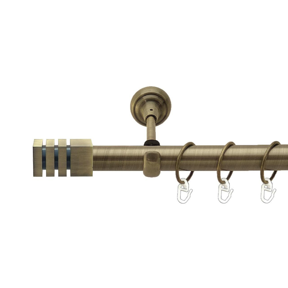 Карниз Orvit Акорда металевий однорядний відкритий гладка труба кільце металеве Антик 25 мм 200 см Львов - изображение 1