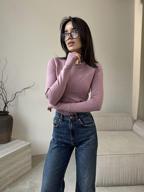 Жіночий утеплений базовий лонгслів турецька віскоза з начосом Рожевий, 46/48 Одеса - фото 5