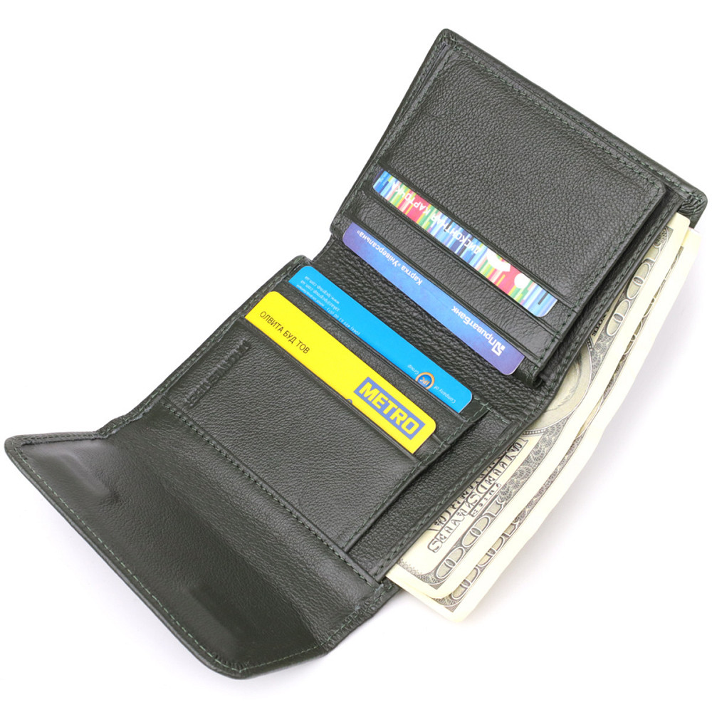 Женский кошелек среднего размера из натуральной кожи ST Leather 23074 Зеленый Киев - изображение 5