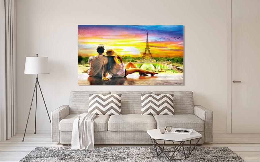 Картина полотно у вітальню / спальню  Закохані    MLP_336 ( 60х30см ) 70x140 см Київ - фото 2