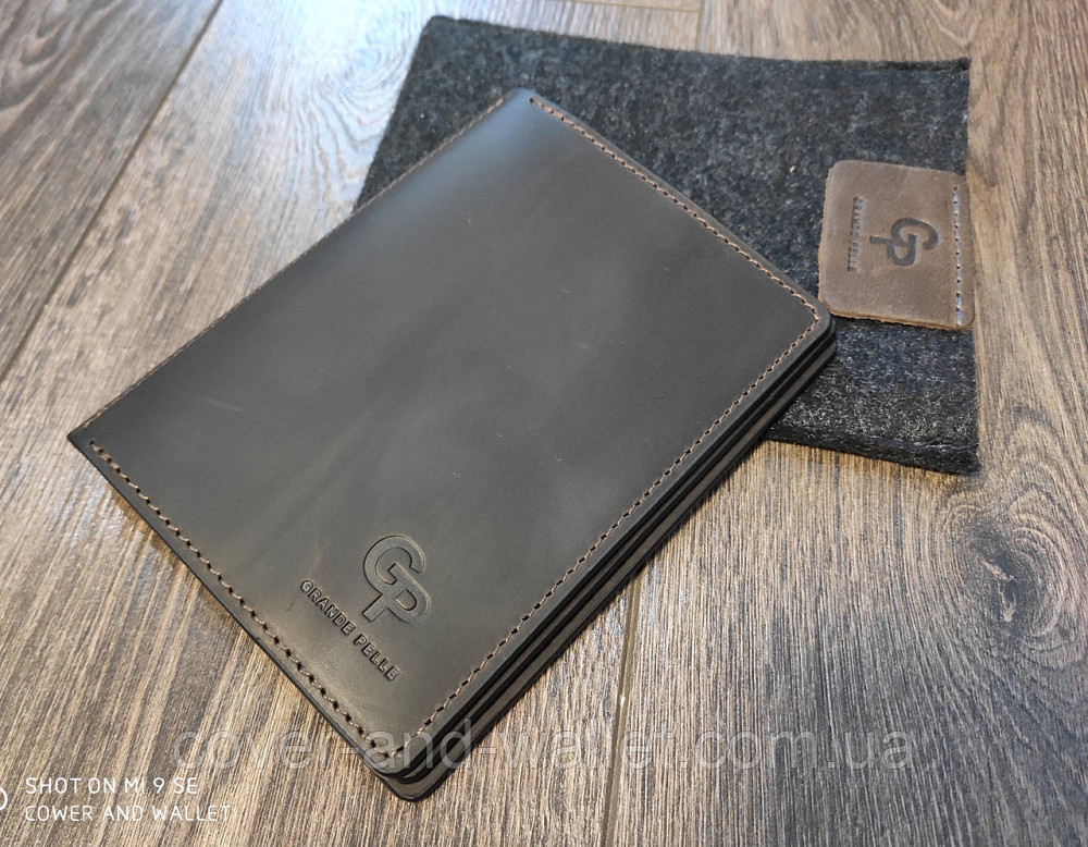 Вінтажна шкіряна обкладинка для документів і паспорта Grande Pelle Київ - фото 1