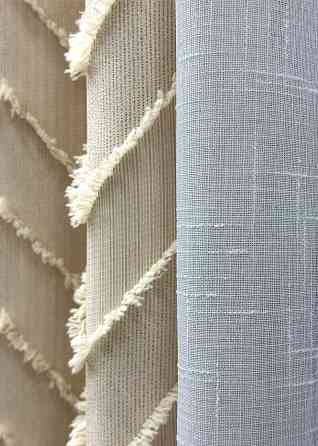 Шторная ткань Лен Букле цвет кремовый 1807ш Киев
