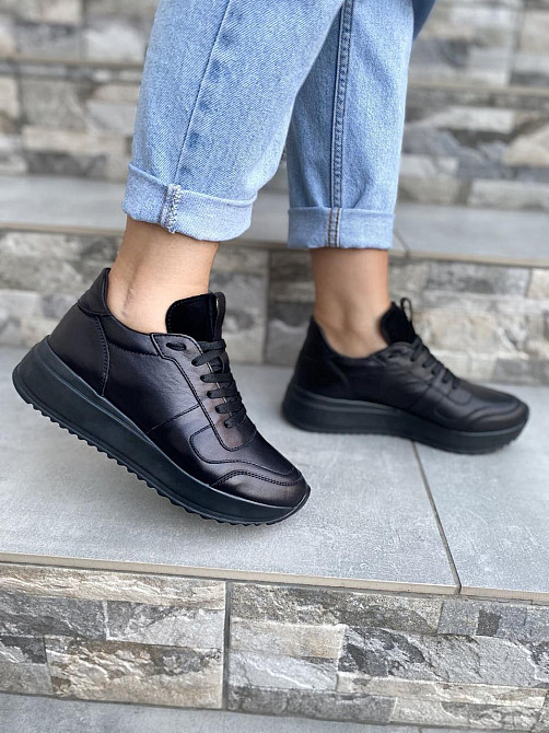 EMELI Кросівки жіночі EMELI 821/13 чорні (весна-осінь, шкіра натуральна) (4129) Коломия - фото 1