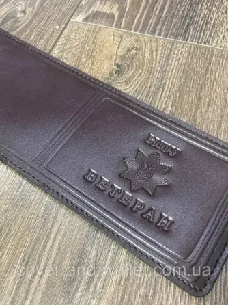 Шкіряна обкладинка ветеран НПУ (національної поліції України) Шоколад Київ