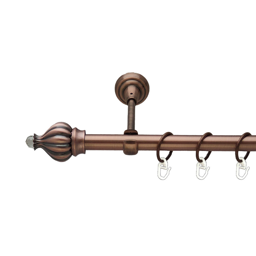 Карниз Orvit Таджа-Кристал металевий однорядний відкритий Мідь 19 мм 300 см (00-00011752) Львов - изображение 1