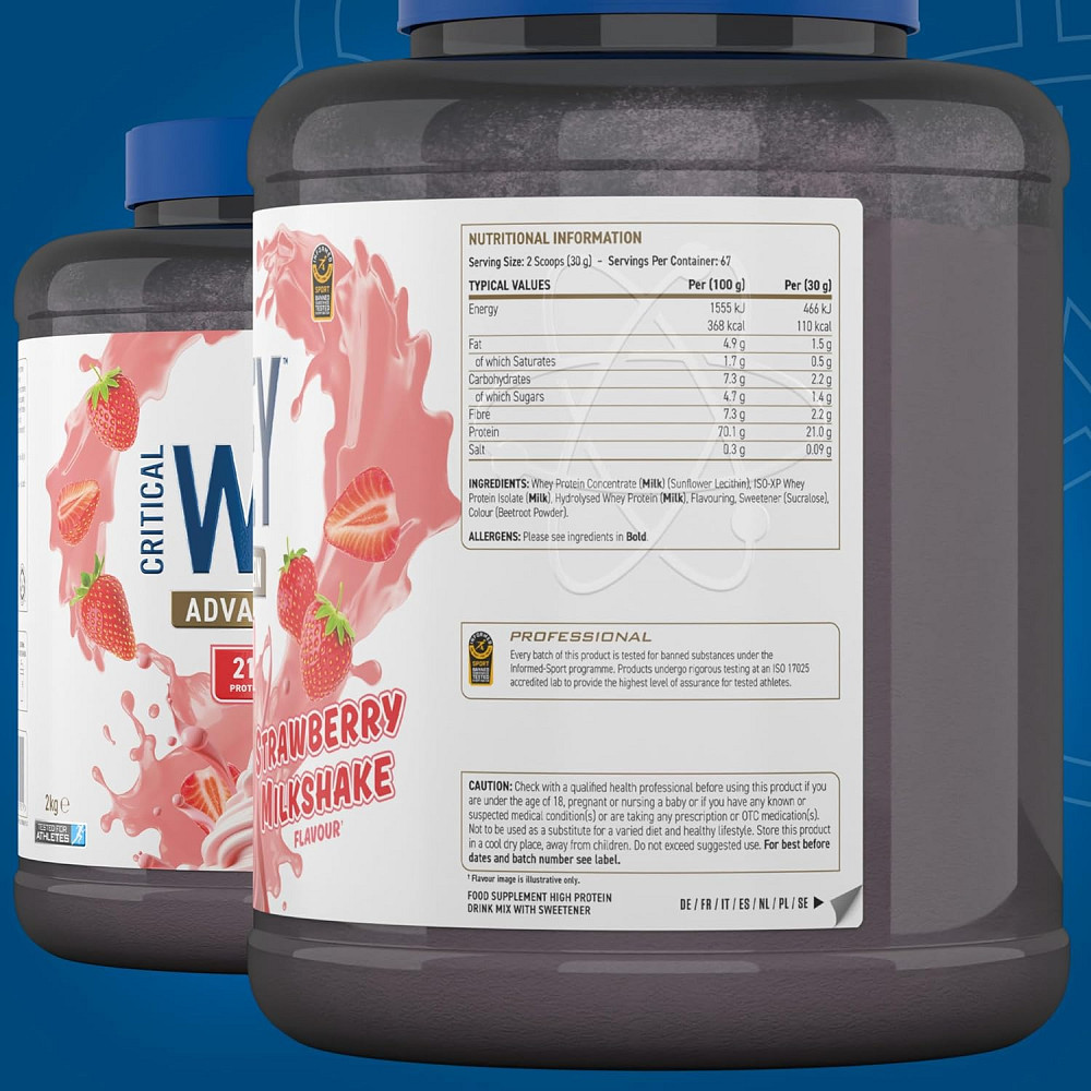 Протеїн Applied Nutrition Critical Whey Protein Powder 2kg (2kg - 67 Servings) (Strawberry Milkshake) Луцьк - фото 2