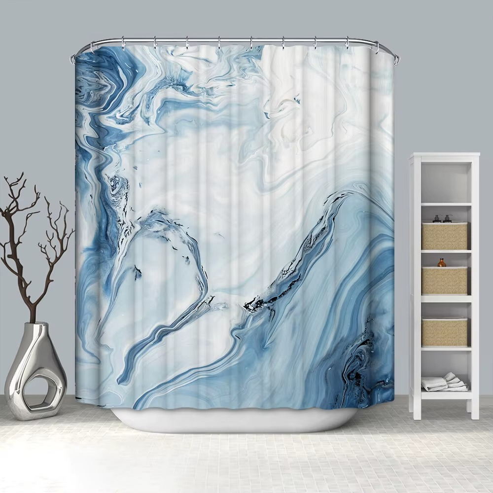 Шторка для ванны из полиэстера водонепроницаемая Bathlux 180x180 см с кольцами, занавеска для ванной комнаты Каменец-Подольский - изображение 3