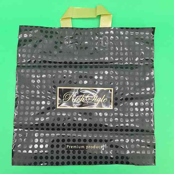 Пакет с петлевой ручкой 40*40 Горох черный (25 шт) Харьков