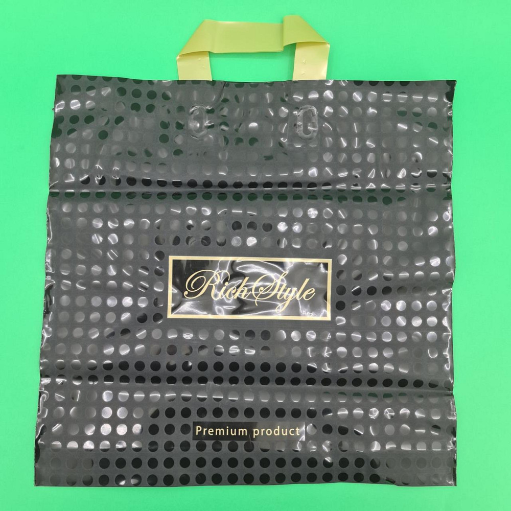 Пакет с петлевой ручкой 40*40 Горох черный (25 шт) Харьков - изображение 1