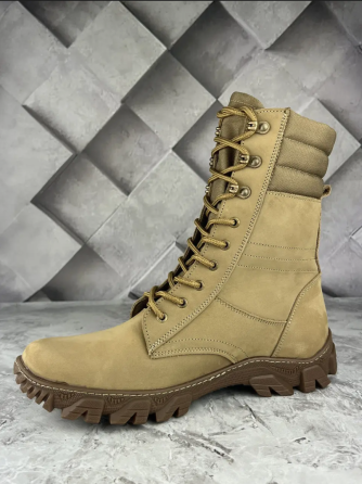 Військові чоловічі демісезонні берці бежеві , тактичні чоловічі шкіряні берці прошиті та проклеєні Львів