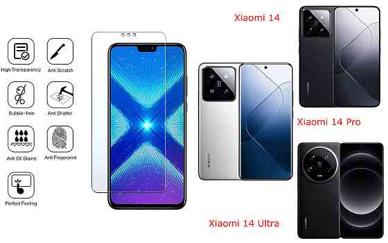 Захисне скло NeoGlass для Xiaomi 14, 14 Pro, 14 Ultra – надпрозоре та стійке Київ