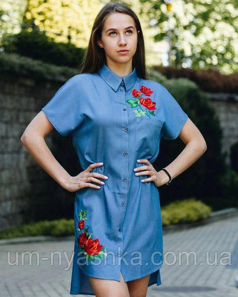 Голубое платье вышиванка джинсокое Сардоникс Кривой Рог - изображение 6