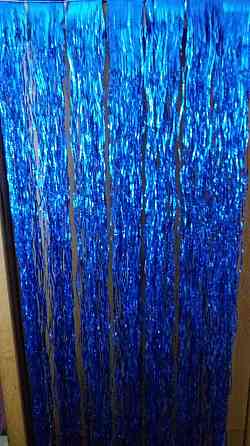 Дождик на елку новогодний волнистый 150 см на 22 см синий Киев