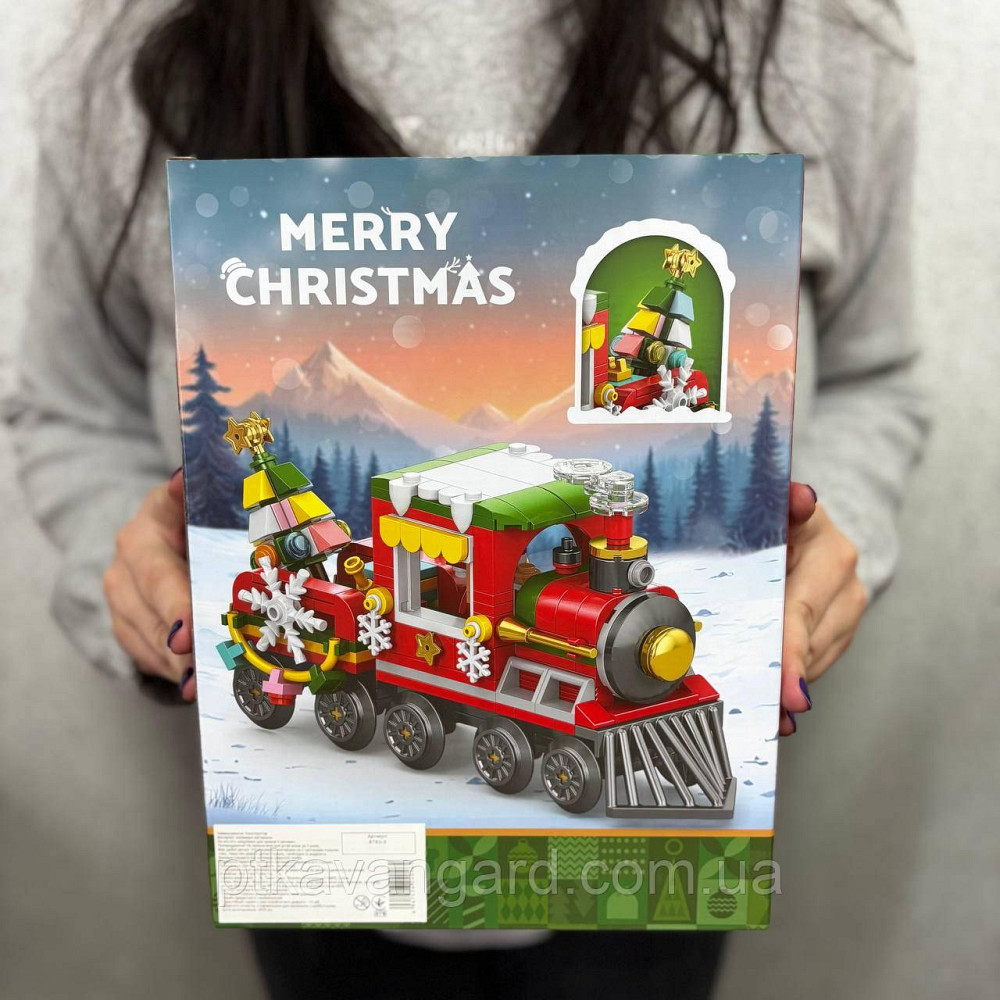 Новогодний конструктор рождественский поезд 322 детали Christmas train 8783-5 Хмельницкий - изображение 5