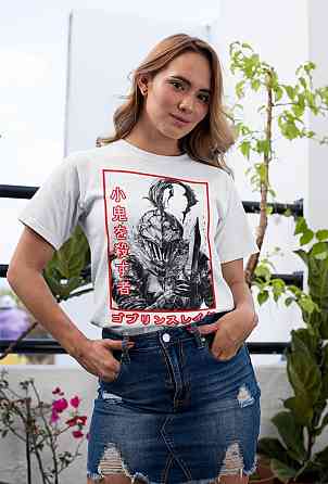 Футболка для хлопчика з аніме принтом Гоблін Слайер Аніме Манга оверсайз (зріст від 165 до 180) Чорний AnimeJ0067m Дніпро