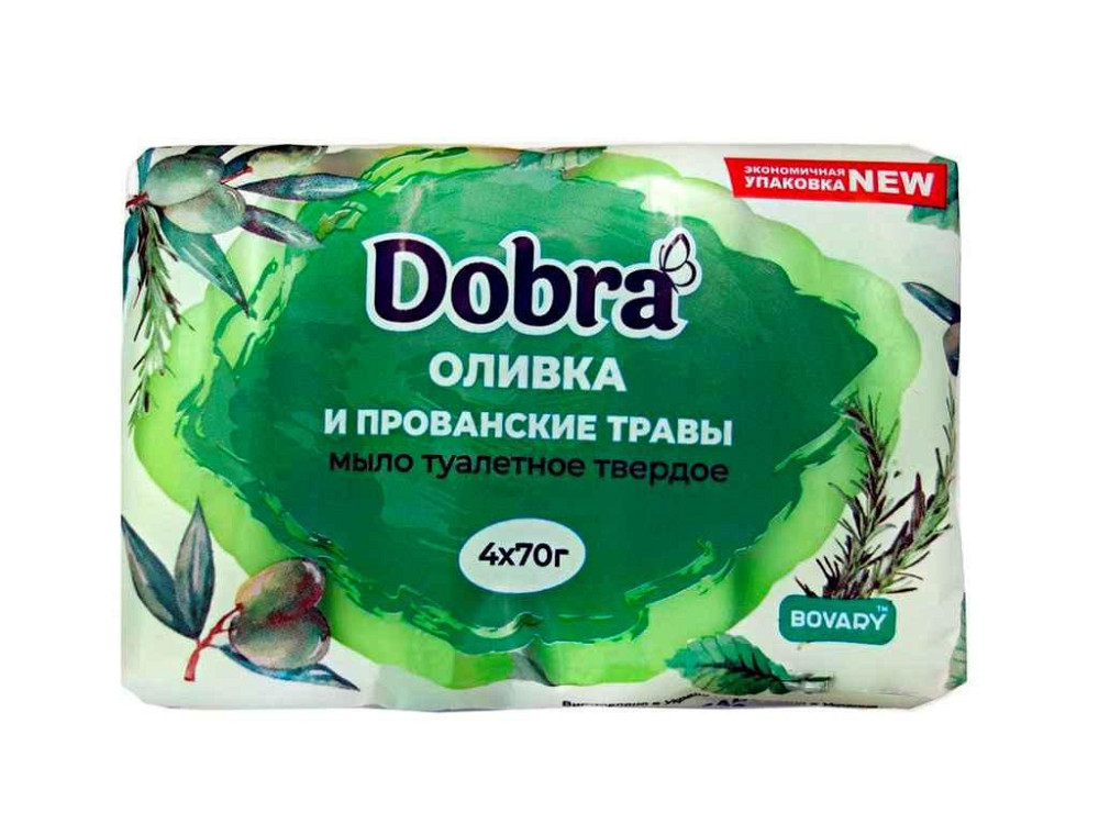 Мило туалетне Оливка і прованські трави 4*70г екопак ТМ Dobra   Solmir Київ - фото 1