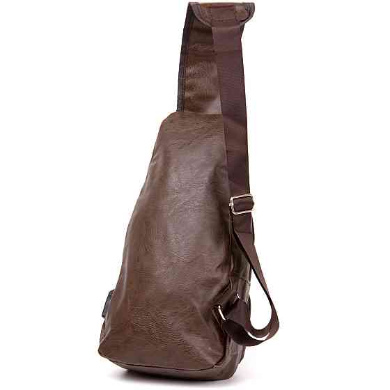 Сумка кросс боди с эмблемой из кожзама Vintage 20569 Коричневая Киев