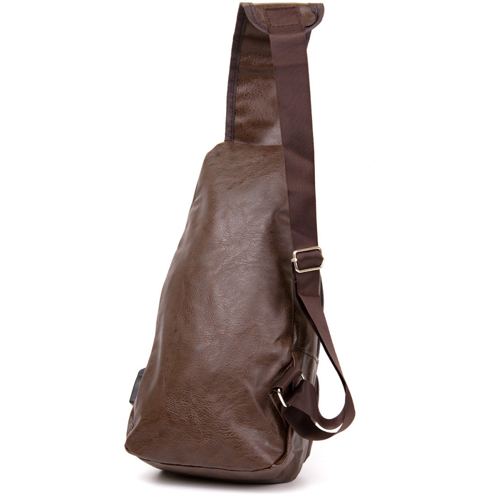 Сумка кросс боди с эмблемой из кожзама Vintage 20569 Коричневая Киев - изображение 2