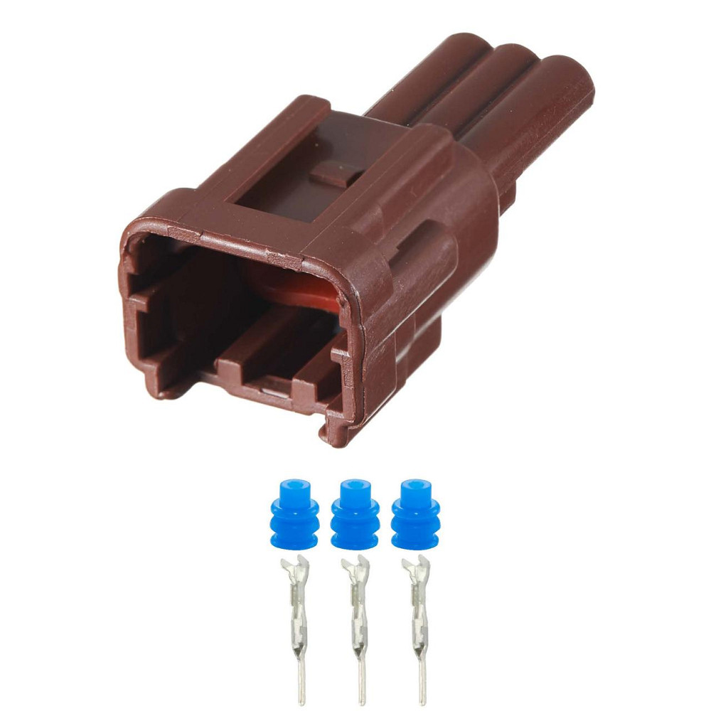 Роз'єм конектор 3-контактний Коричневий, Пластик, 7282-7771-87158-4882, PD221-03057, YAZAKI, KUM, Mitsubishi, Nissan Київ - фото 1