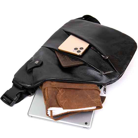 Сумка слинг кожзам Vintage 20565 Черная Киев